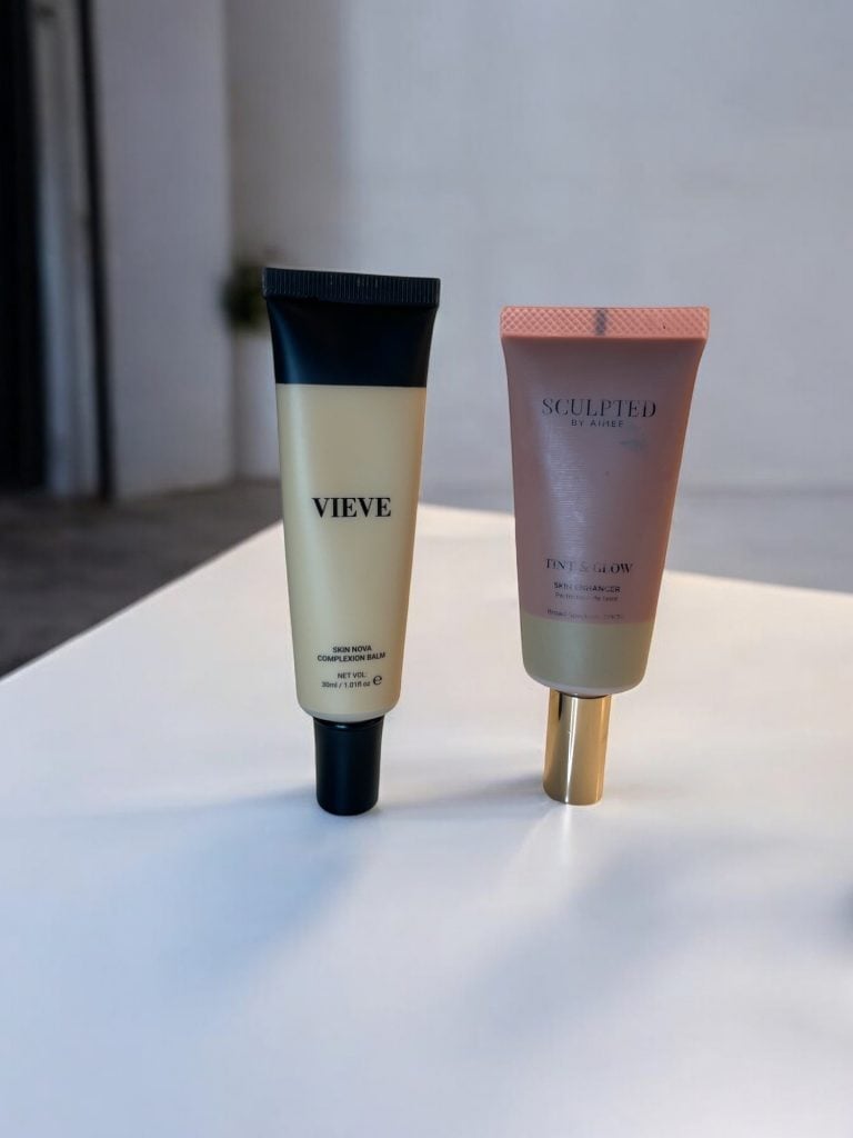 Sculpted by Aimee Tint & Glow vs. Vieve Complexion Balm: Battle of the Lightweight Bases