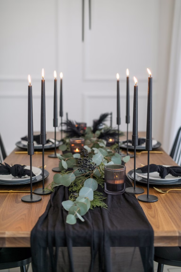 An elegant Halloween tablescape