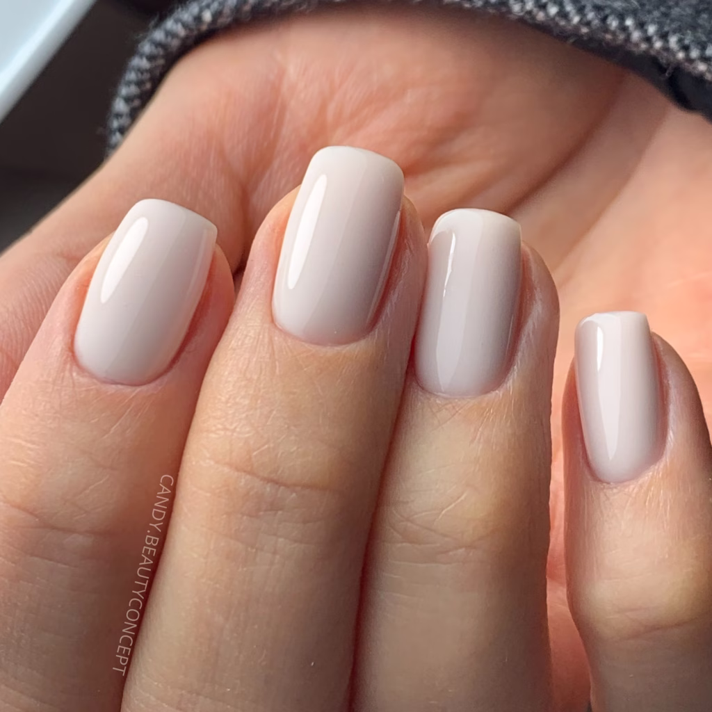 milky white nails