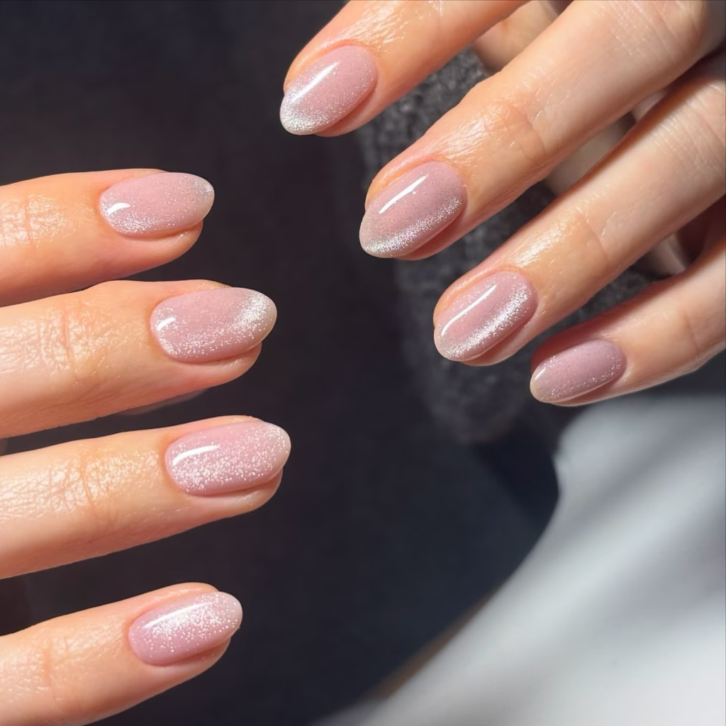 Pink christmas nails