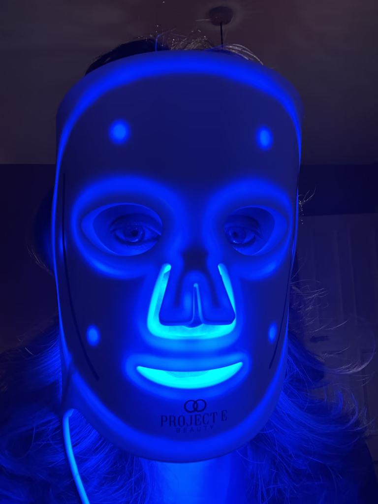 LED blue light mask results 