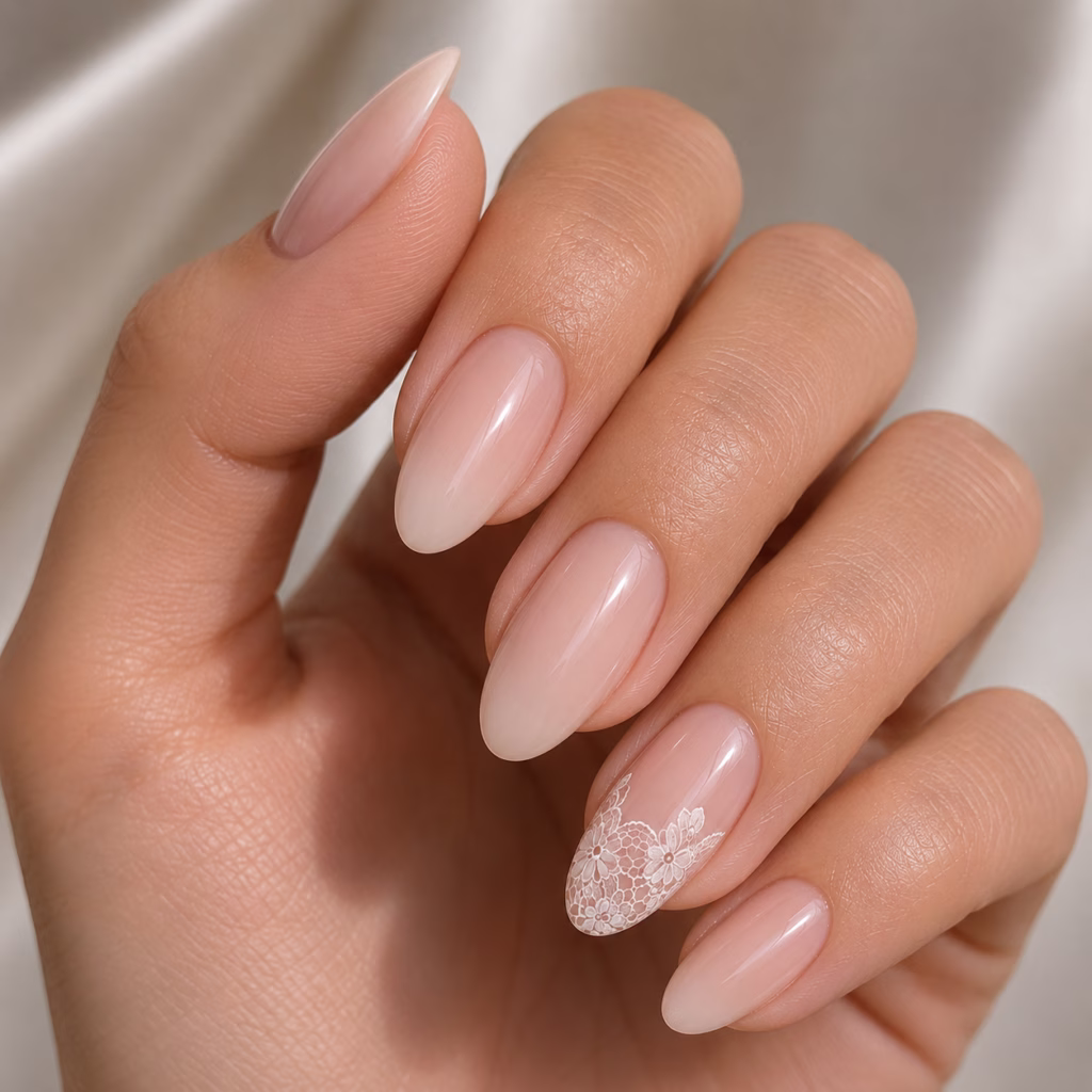 Step by step nail stamping technique for lace nail art